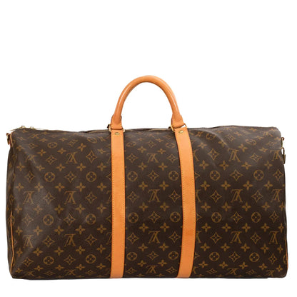 Sac Keepall 55 Vintage en toile monogram marron