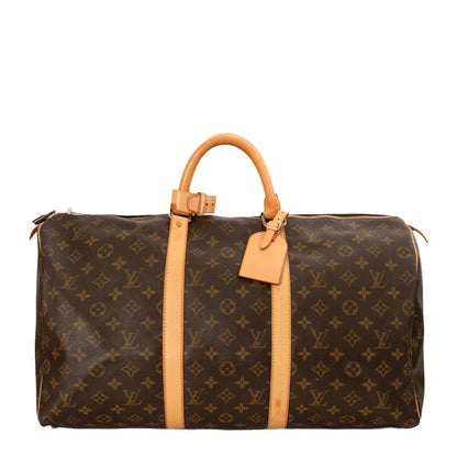 Sac Keepall 50 Vintage en toile monogram marron