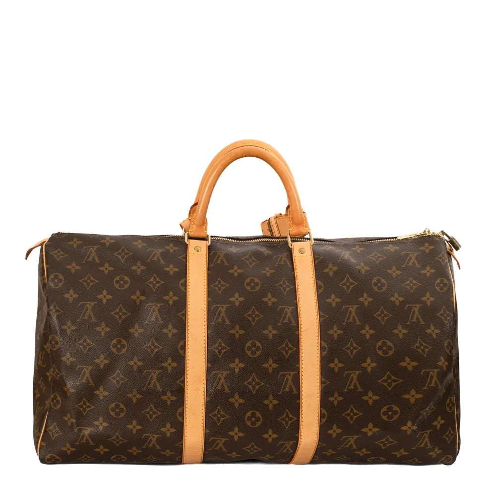 Sac Keepall 50 Vintage en toile monogram marron