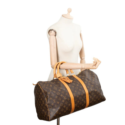 Sac Keepall 50 Vintage en toile monogram marron