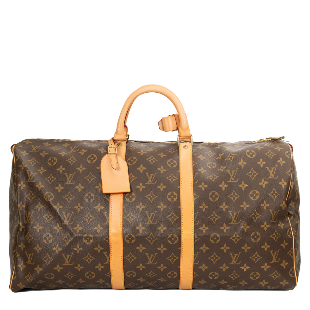 Sac Keepall 55 Vintage en toile monogram marron
