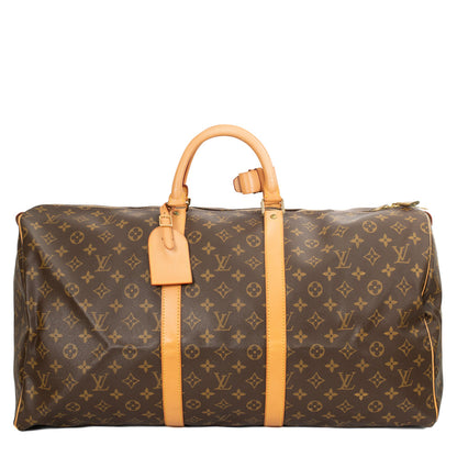 Sac Keepall 55 Vintage en toile monogram marron