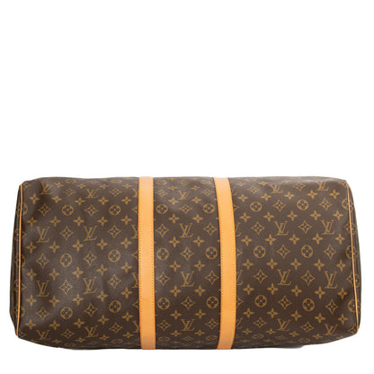 Sac Keepall 55 Vintage en toile monogram marron