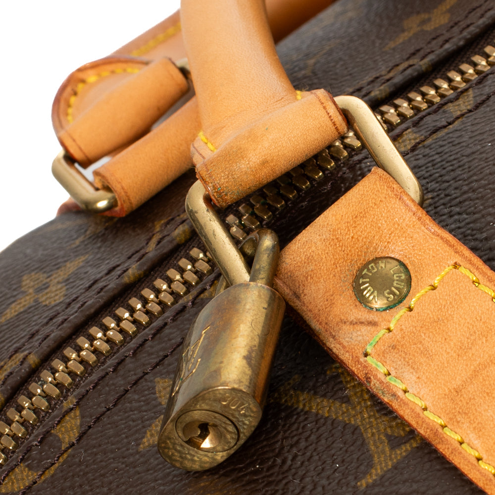 Sac Keepall 55 Vintage en toile monogram marron