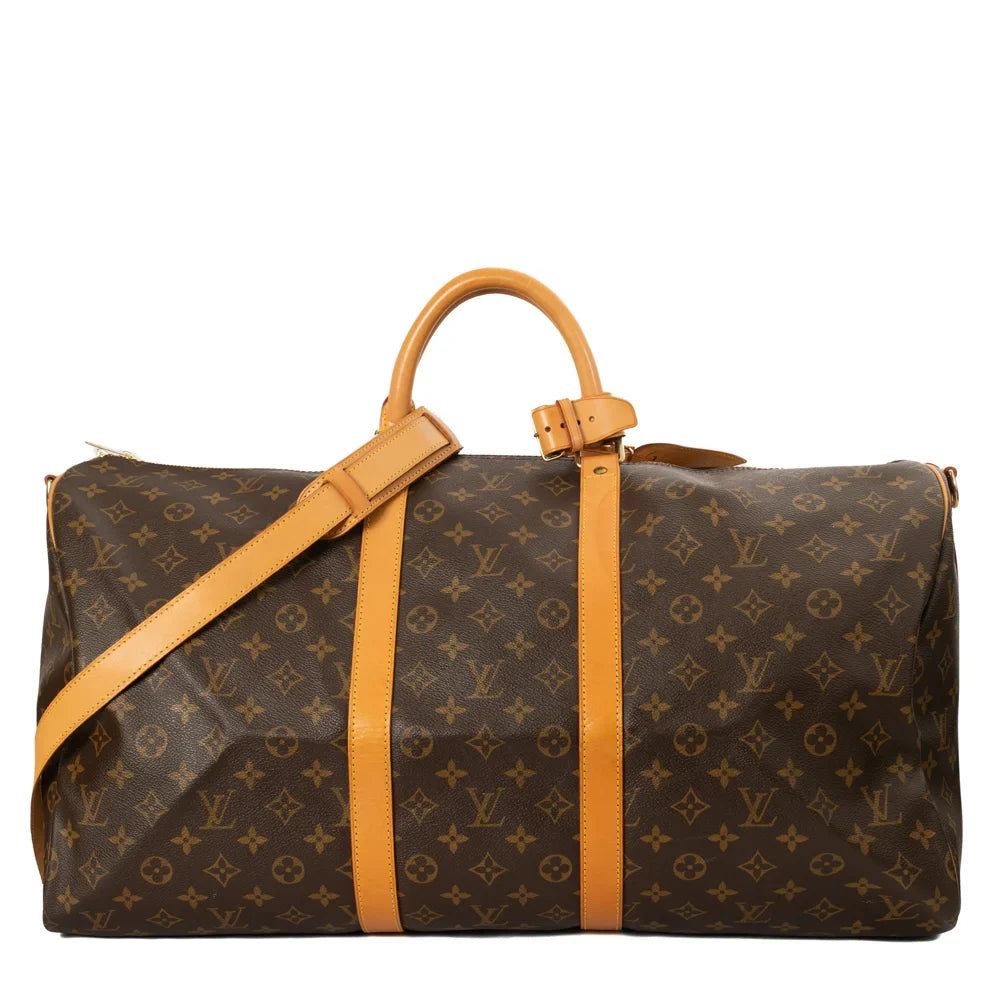 Sac Keepall 55 en toile monogram marron