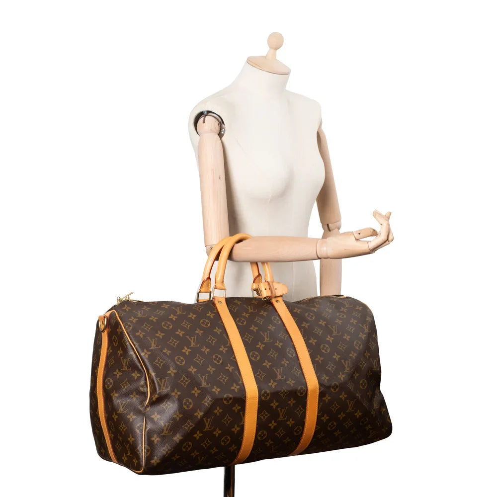 Sac Keepall 55 en toile monogram marron