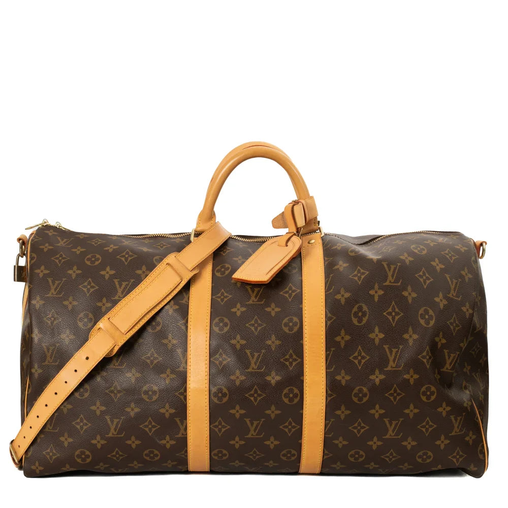 Sac Keepall 55 Vintage en toile monogram marron
