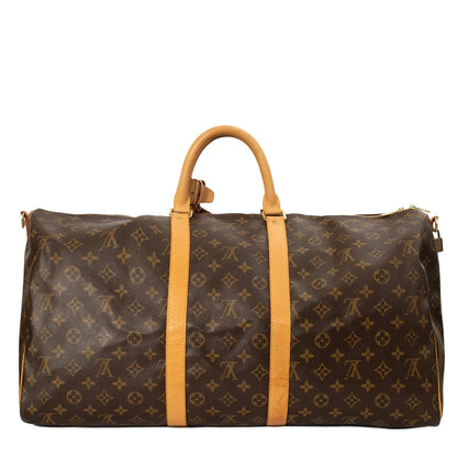 Sac Keepall 55 Vintage en toile monogram marron