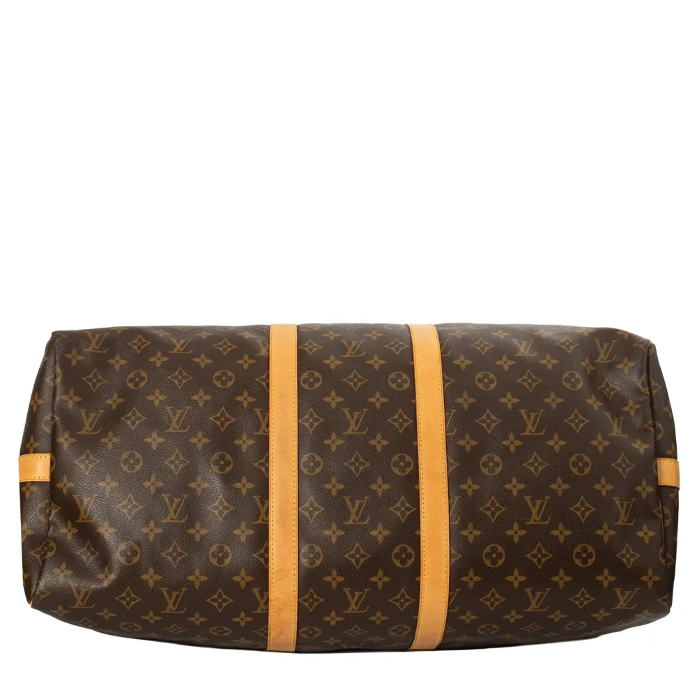 Sac Keepall 55 Vintage en toile monogram marron