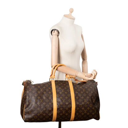 Sac Keepall 55 Vintage en toile monogram marron