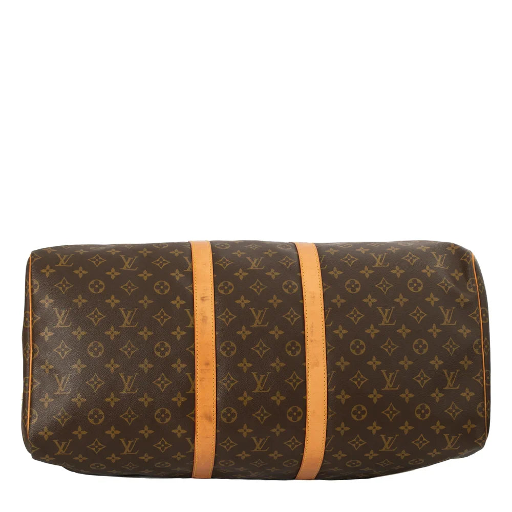 Sac Keepall 55 Vintage en toile monogram marron