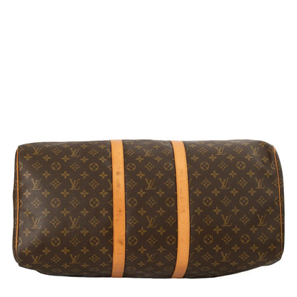 Sac Keepall 55 Vintage en toile monogram marron