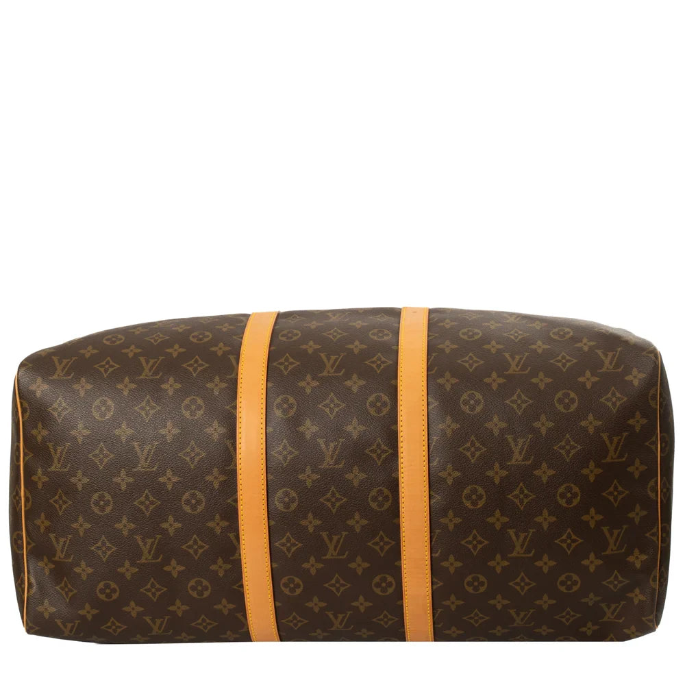 Sac Keepall 55 Vintage en toile monogram marron