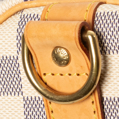 Sac Keepall 55 Vintage en toile damier azur