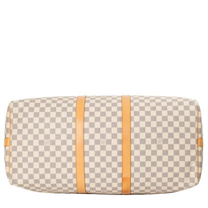 Sac Keepall 55 Vintage en toile damier azur