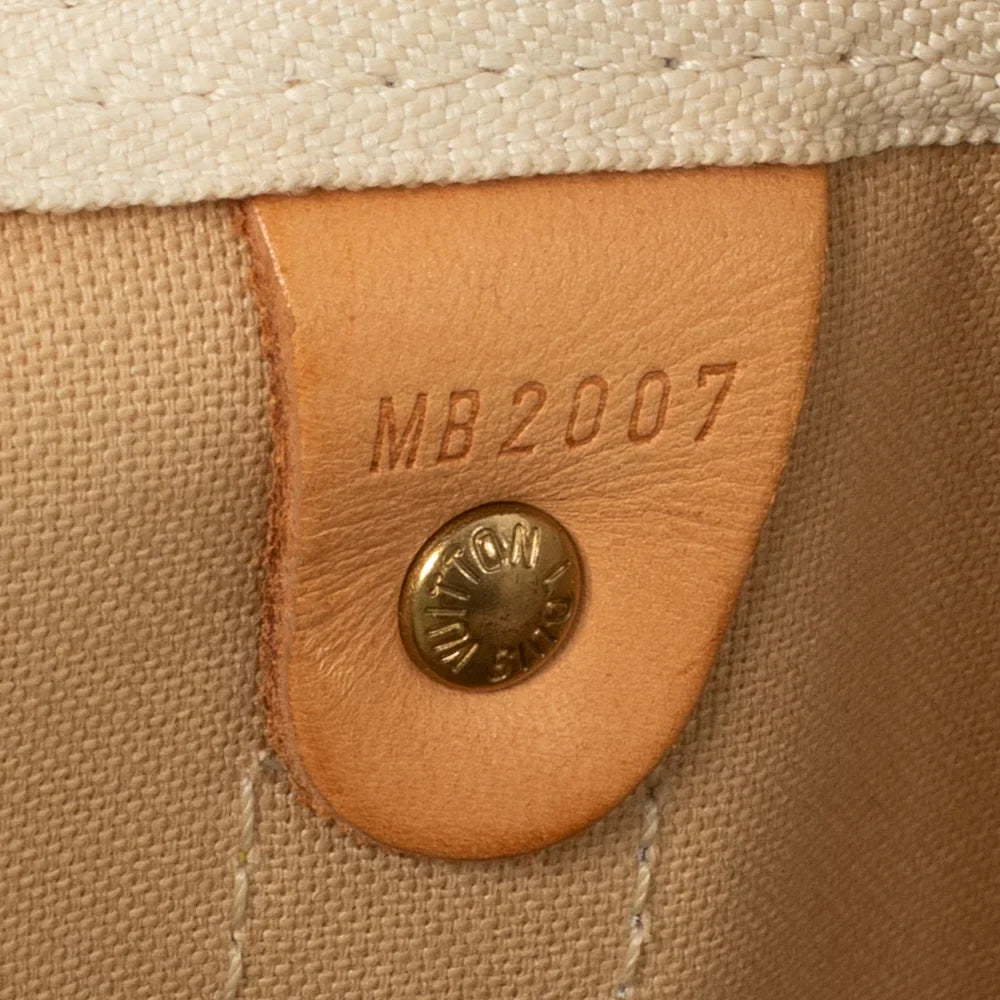 Sac Keepall 55 Vintage en toile damier azur