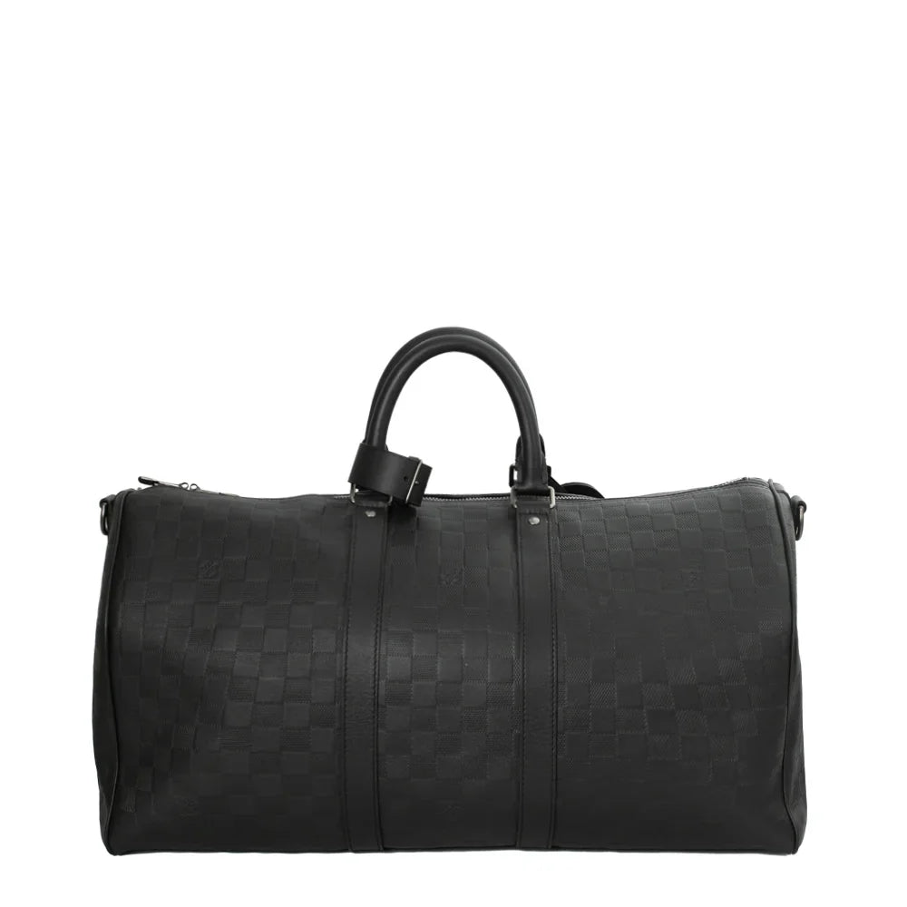Sac Keepall 45 en toile damier noir
