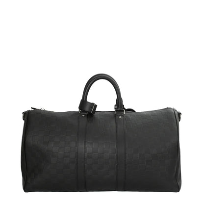 Sac Keepall 45 en toile damier noir