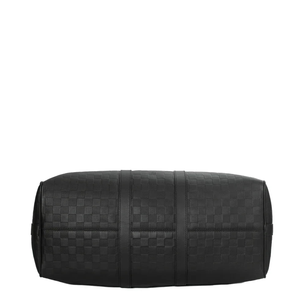 Sac Keepall 45 en toile damier noir