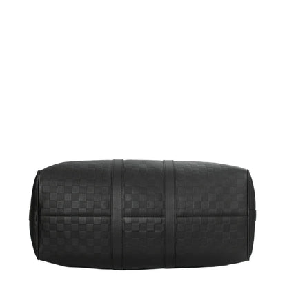 Sac Keepall 45 en toile damier noir