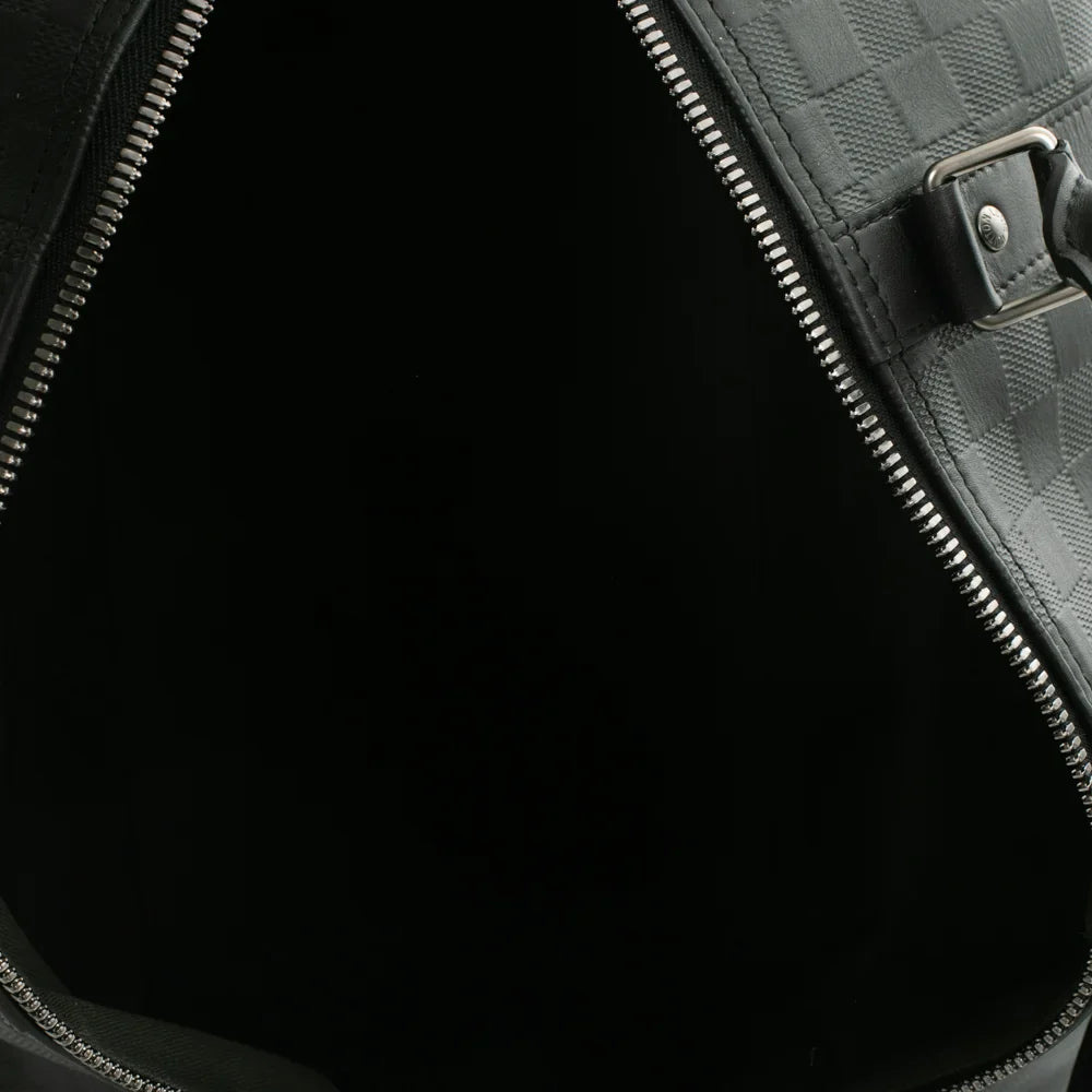 Sac Keepall 45 en toile damier noir