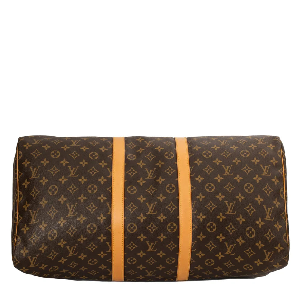 Sac Keepall 55 Vintage en toile monogram marron