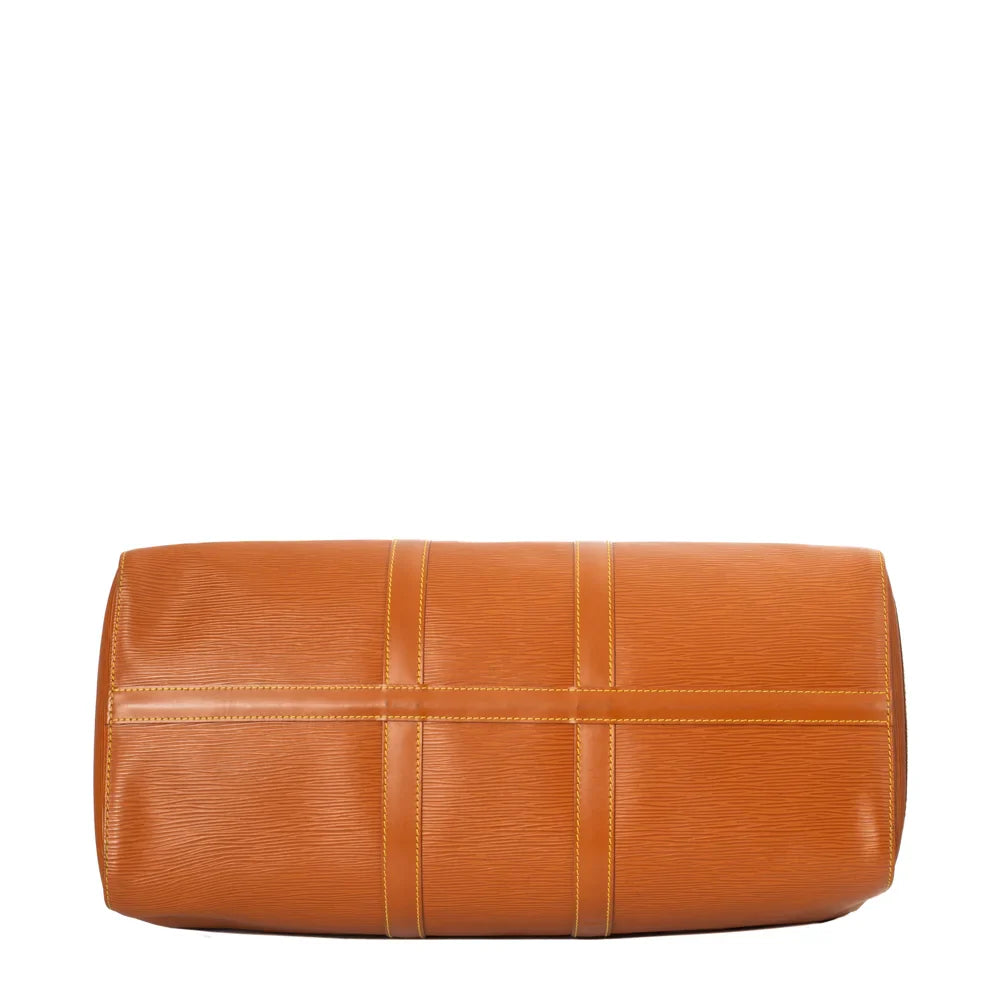 Sac Keepall 45 Vintage en cuir épi marron