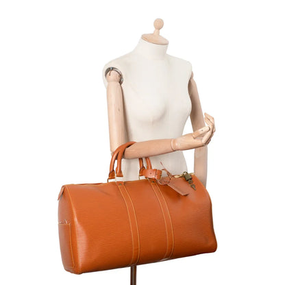 Sac Keepall 45 Vintage en cuir épi marron
