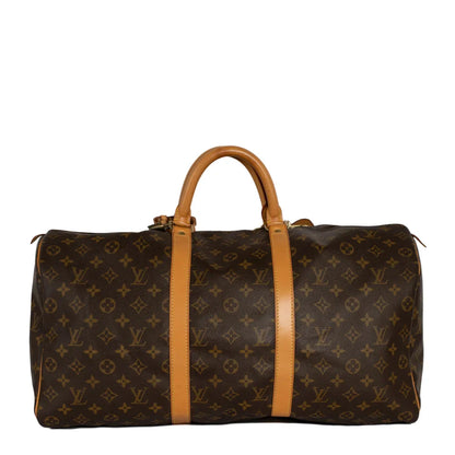 Sac Keepall 50 Vintage en toile monogram marron