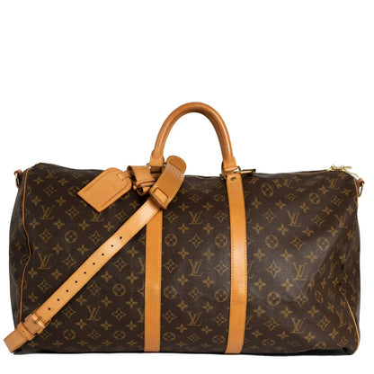 Sac Keepall 55 Vintage en toile monogram marron