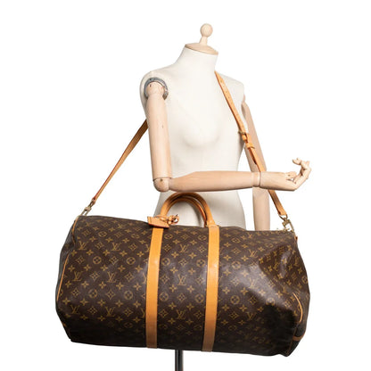 Sac Keepall 55 Vintage en toile monogram marron