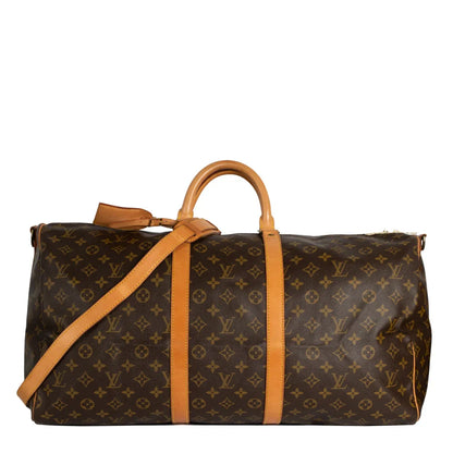 Sac Keepall 55 Vintage en toile monogram marron