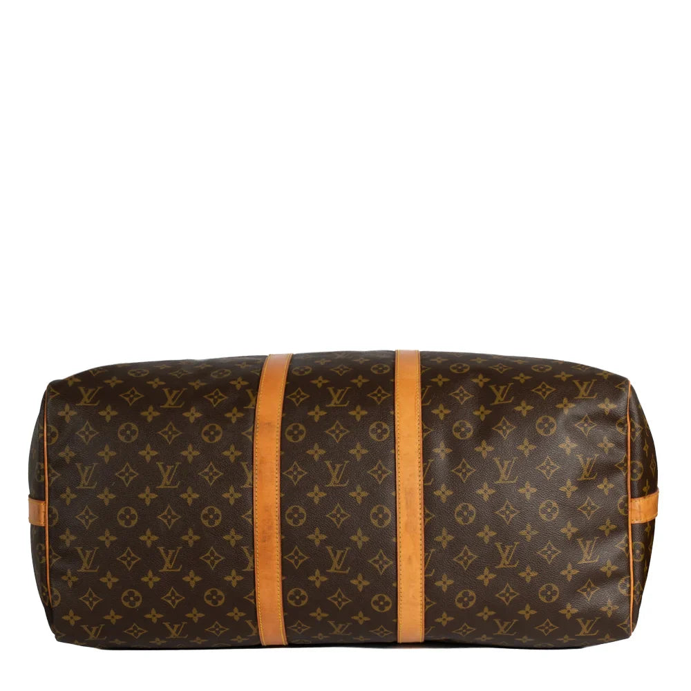 Sac Keepall 55 Vintage en toile monogram marron
