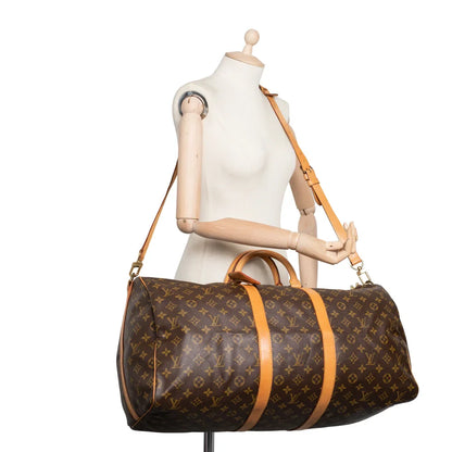 Sac Keepall 55 Vintage en toile monogram marron