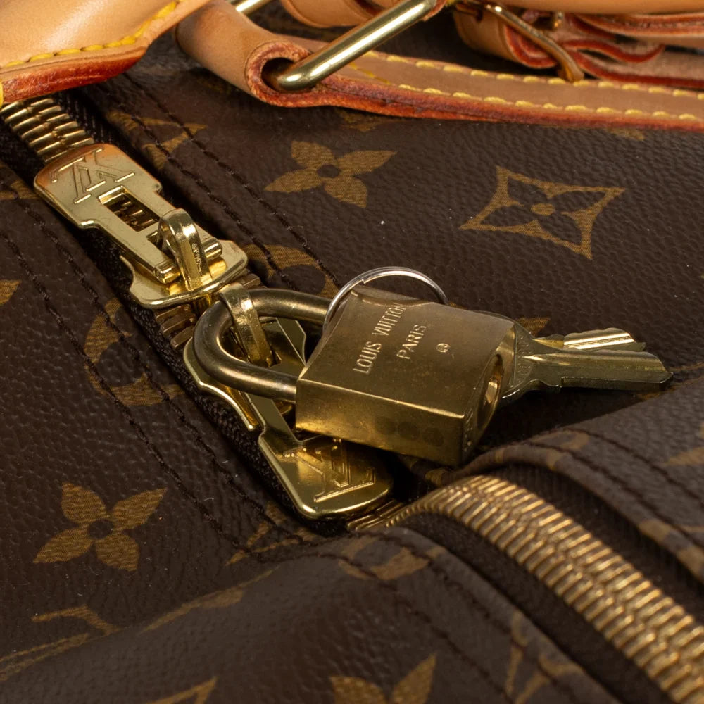Sac Keepall 55 Vintage en toile monogram marron