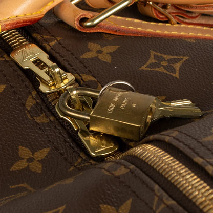 Sac Keepall 55 Vintage en toile monogram marron