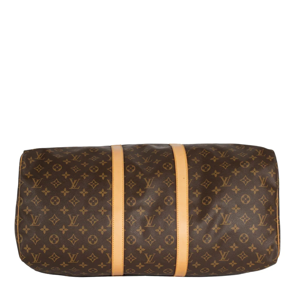 Sac Keepall 55 Vintage en toile monogram marron