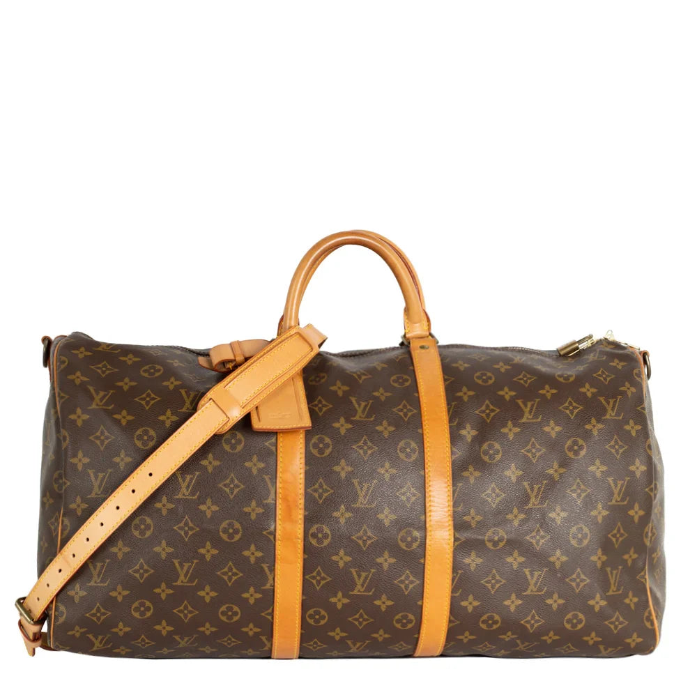 Sac Keepall 55 Vintage en toile monogram marron