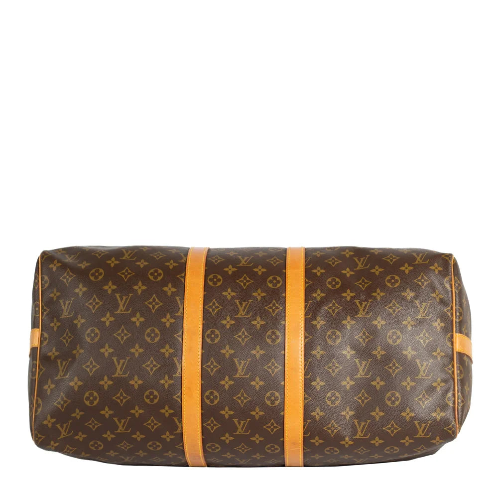 Sac Keepall 55 Vintage en toile monogram marron