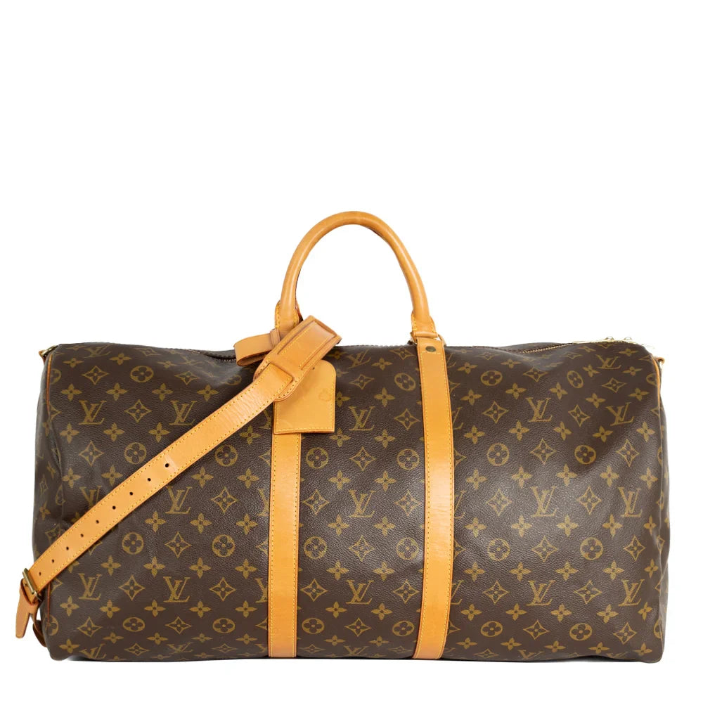 Sac Keepall 60 Vintage en toile monogram marron