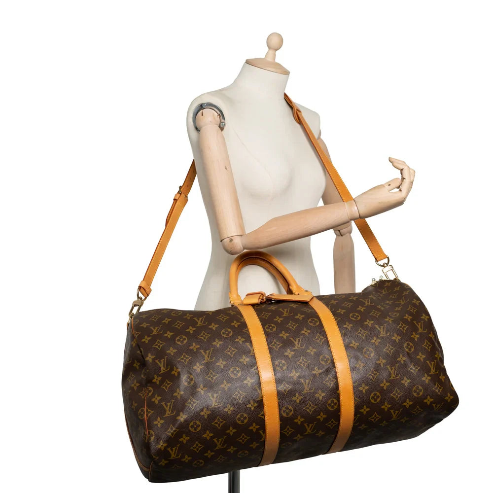 Sac Keepall 60 Vintage en toile monogram marron