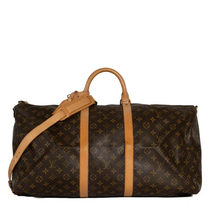Sac Keepall 55 Vintage en toile monogram marron