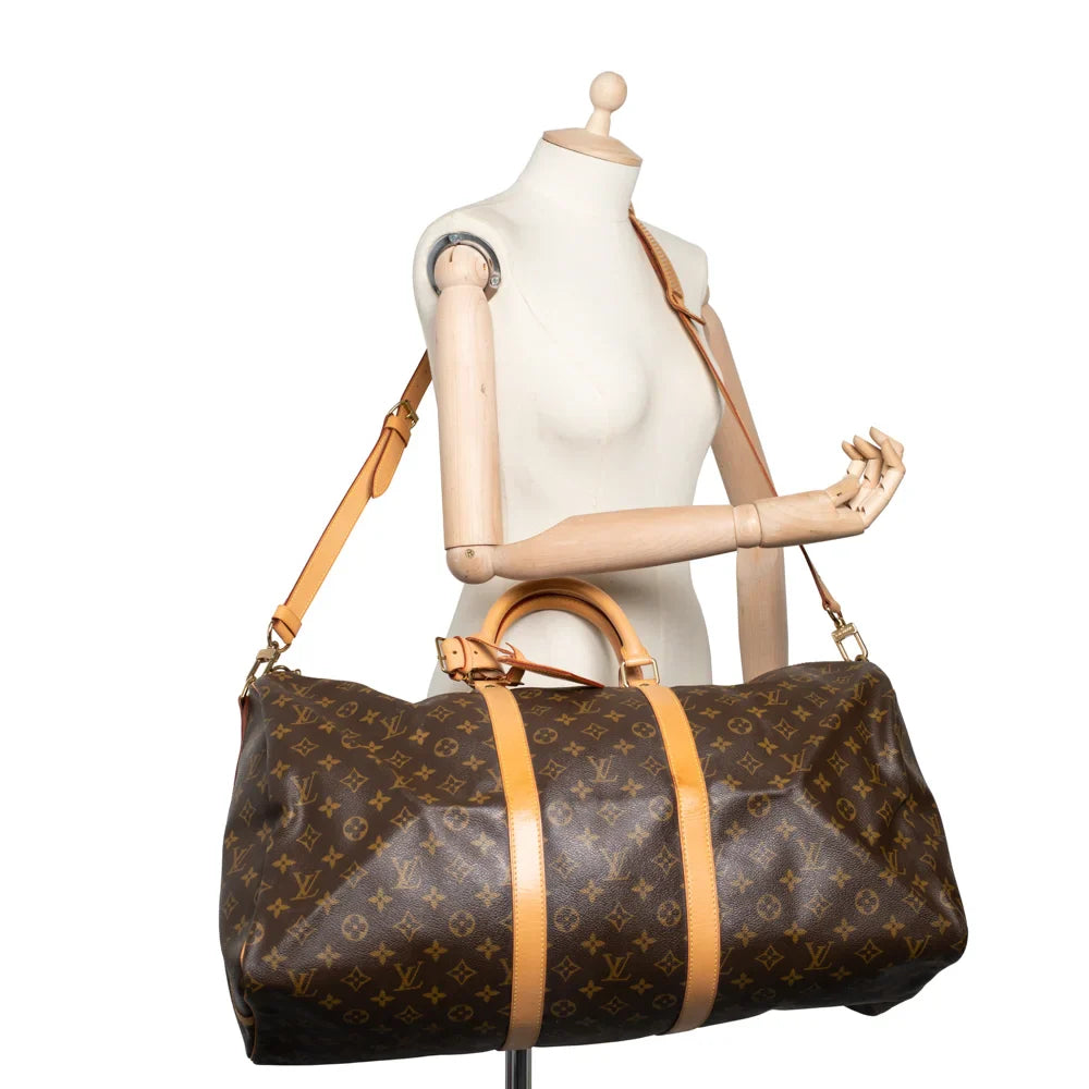 Sac Keepall 55 Vintage en toile monogram marron