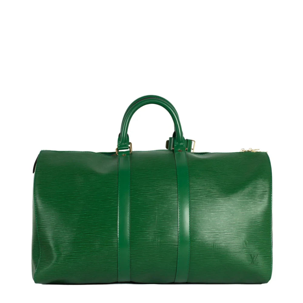 Sac Keepall 45 Vintage en cuir épi vert