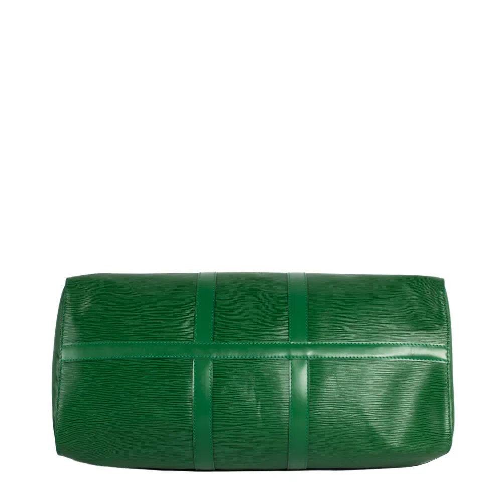 Sac Keepall 45 Vintage en cuir épi vert