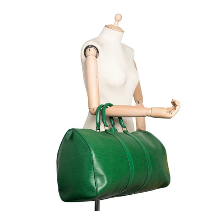 Sac Keepall 45 Vintage en cuir épi vert