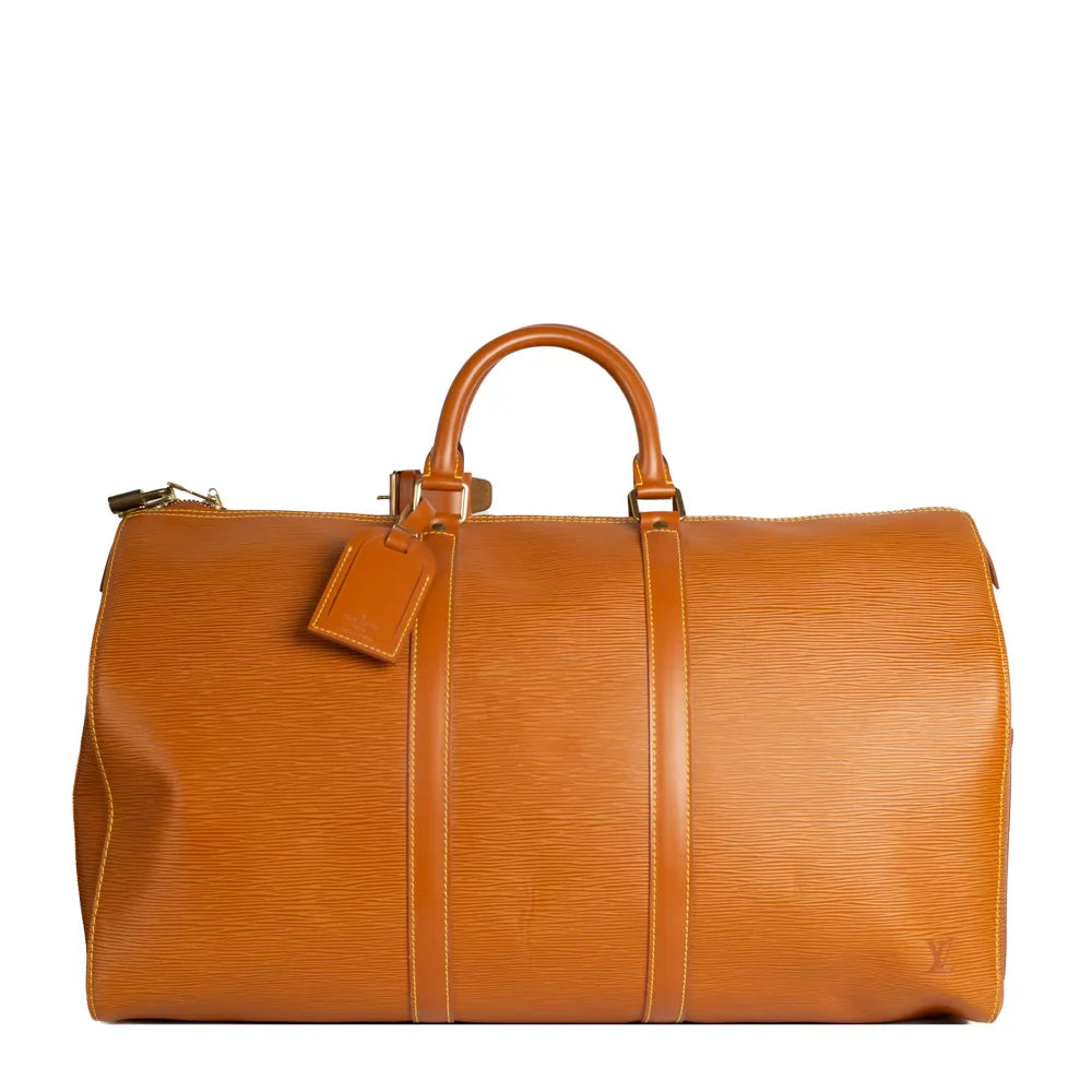 Sac Keepall 50 Vintage en cuir épi marron