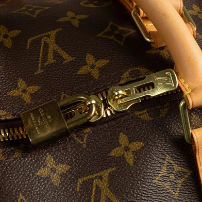 Sac Keepall 55 Vintage en toile monogram marron