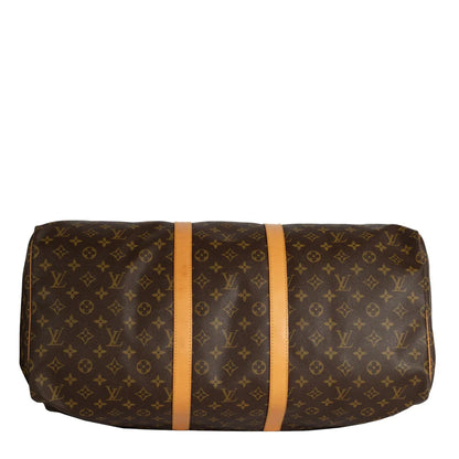 Sac Keepall 55 Vintage en toile monogram marron