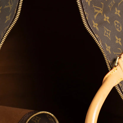 Sac Keepall 55 Vintage en toile monogram marron